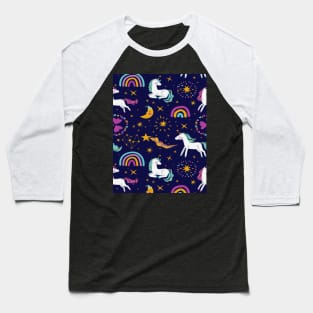 Unicorn Pattern Baseball T-Shirt